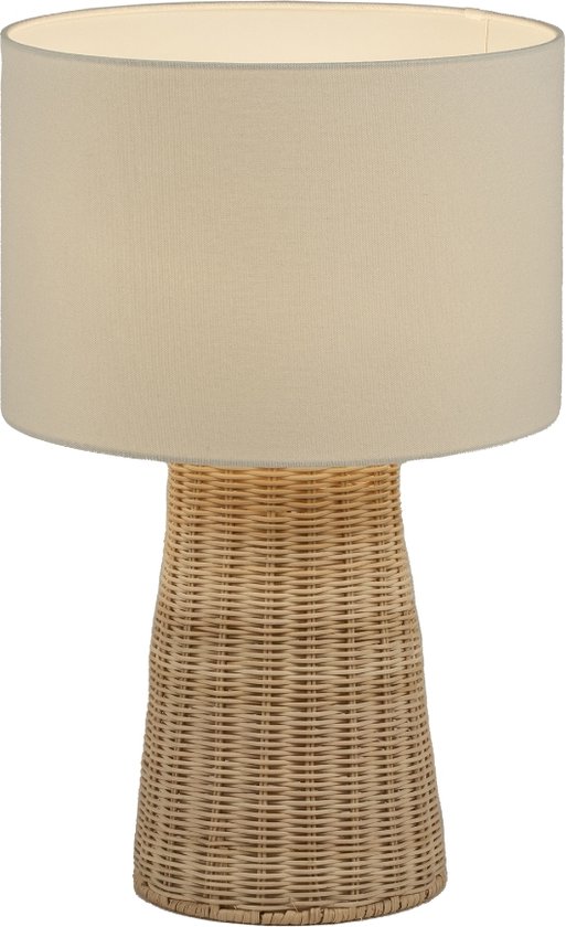 Lumidora Lampe de table 74740 - E27 - Wit - Naturel - Roseau - ⌀ 33 cm