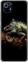 Geschikt voor Xiaomi Mi 11 hoesje - Dier - Tak - Zwart - Siliconen Telefoonhoesje