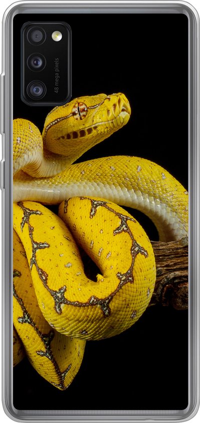 Coque Samsung Galaxy A41 - Serpent - Branche - Jaune - Coque de téléphone en Siliconen