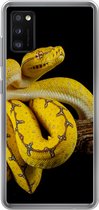 Geschikt voor Samsung Galaxy A41 hoesje - Slang - Tak - Geel - Siliconen Telefoonhoesje