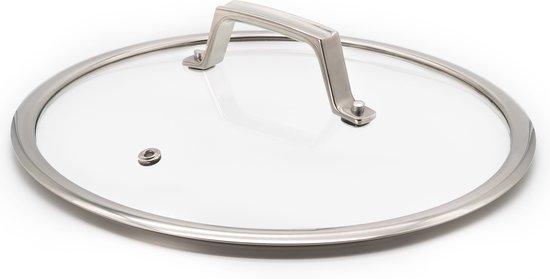 Matero glazen deksel - 24 cm - Verhard glas - RVS - Koekenpan deksel - Transparant