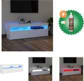 vidaXL Tv-meubel met LED-verlichting 120x35x40 cm wit - Kast - Inclusief Houtreiniger en verfrisser