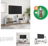 vidaXL Tv-meubel 149x30x52 cm spaanplaat wit - Kast - Inclusief Houtreiniger en verfrisser