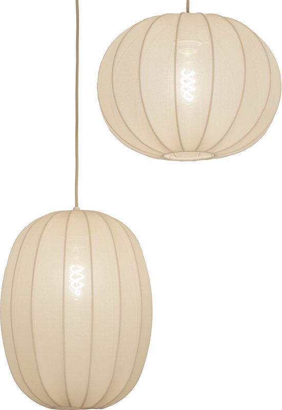 Foto: Lumidora hanglamp 74687 tack 2 lichts e27 beige zand metaal