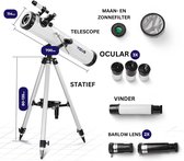 Sterrenkijker Telescoop met Accessoires - Voor Volwassenen en Kinderen - Nachtkijker - Inclusief Statief en Tas - Wit met Zwart - Top Kwaliteit