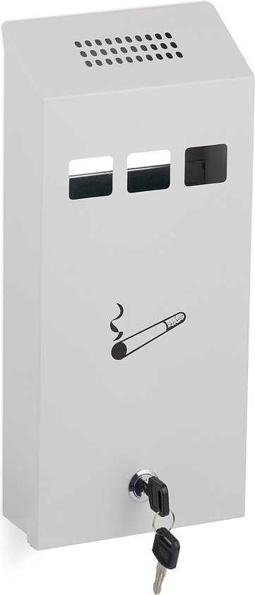 Foto: Wandasbak buiten afsluitbaar metaal muur ca 32 5 x 15 x 6 cm hangend wit