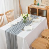 Tafelloper grijs chiffon tafelloper bruiloft stof tule boho tafel runner tafeldecoratie loper tafel, 75 cm x 3 m