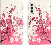 Hoesje Portemonnee Book Case Bloemen Print Geschikt voor Samsung Galaxy A55