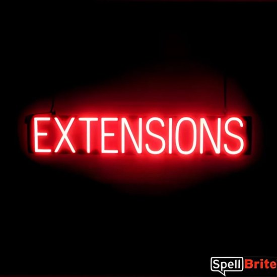 EXTENSIONS - Lichtreclame Neon LED bord verlicht | SpellBrite | 91 x 16 cm | 6 Dimstanden - 8 Lichtanimaties | Reclamebord neon verlichting