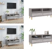 vidaXL Tv-meubel 100x34-5x44-5 cm bewerkt hout grijs sonoma eikenkleur - Tv Meubel - Tv Meubels - Tv Wandmeubel - Tv Tafel