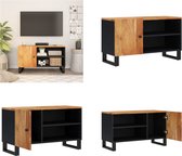 vidaXL Tv-meubel 80x33x46 cm massief acaciahout en bewerkt hout - Tv-meubel - Tv-meubelen - Tv-standaard - Televisiemeubel