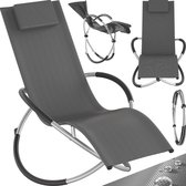 tectake® - Chaise longue Paulina ergonomique, pliable, 150 kg gris - 404995