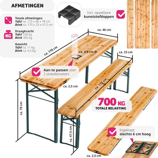 KESSER Ensemble Tente à bière 3 pièces Table 2 bancs Pliable KESSER Ensemble Tente à bière 3 pièces Table 2 bancs Pliable