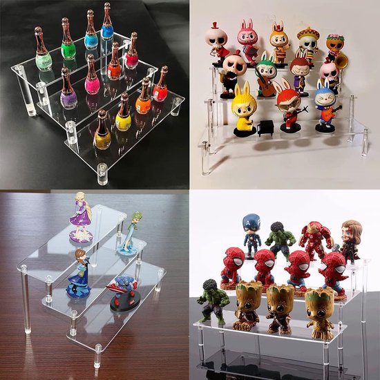 XiYee Acryl Display Standaard - 4 Niveaus Riser Display Rek voor Amiibo