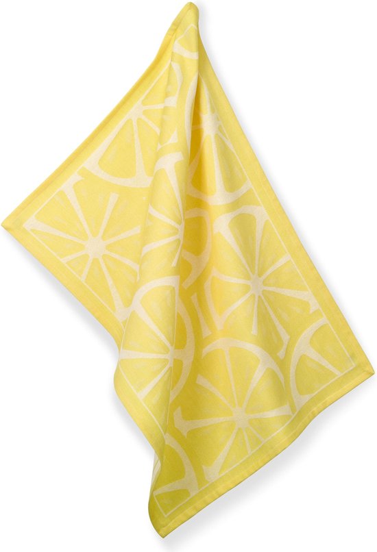 Foto: Kela keuken citrus theedoek set van 4 stuks kunststof geel