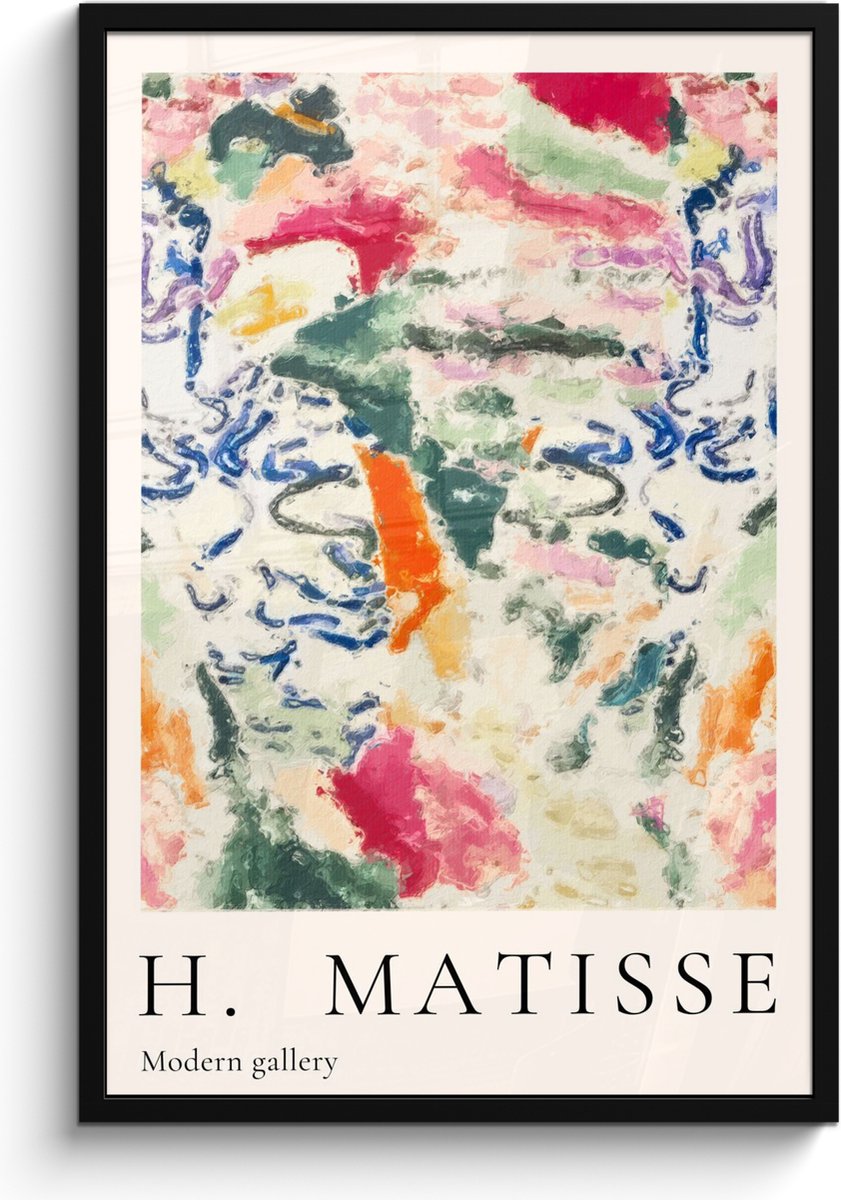 FrameYourWall Poster in lijst - Fotolijst 60x90 cm - Posters - Matisse - Kunst - Kleurrijk - Abstract - Posterlijst zwart - Decoratie - Wanddecoratie woonkamer - Muurdecoratie slaapkamer Matisse - Modern