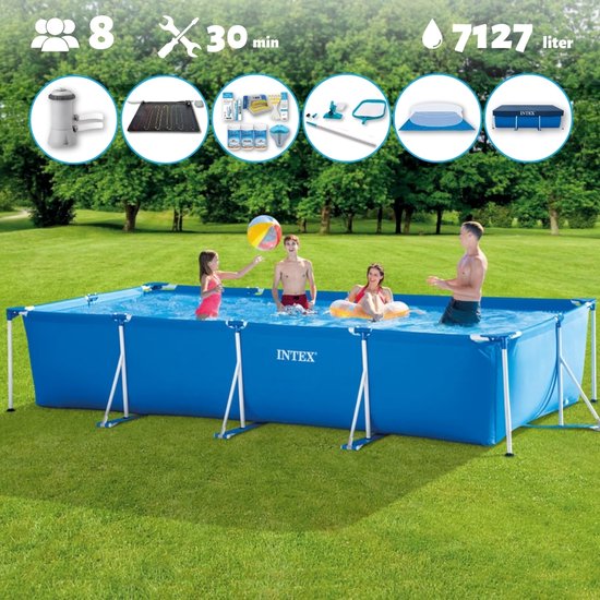 Piscine Intex - Rectangulaire - 450 x 220 x 84 cm - Blauw - Comprend toutes les fournitures