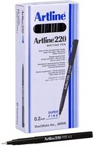 ARTLINE 220 Stift - Doos van 12 stuks - 0,2mm Lijndikte - Zwart