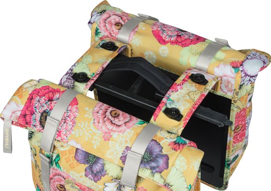 Basil Bloom Field Dubbele Fietstas MIK - 28-35 Liter - Waterdicht - Geel