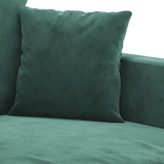 vidaXL - 3 pièces - Ensemble de salon - avec - coussins - velours - vert foncé