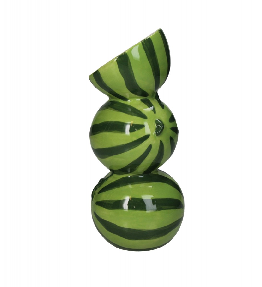 HD Collection Vaas Watermelon - Keramiek - Groen - 10 x 22 x 10 cm (BxHxD)