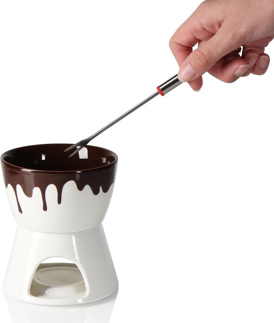 Accessoire Cuisine Convivial Set Fondue En Céramique BRISKORE - Chocolat Ou Fromage - 4 Fourchettes Bougie Sans électricité Romantique Accessoire Cuisine Convivial Set Fondue En Céramique BRISKORE - Chocolat Ou Fromage - 4 Fourchettes Bougie Sans électricité Romantique