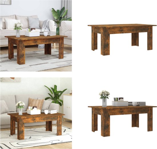 vidaXL Salontafel 100x60x42 cm bewerkt hout hoogglans wit | Leen Bakker vidaXL Salontafel 100x60x42 cm bewerkt hout hoogglans wit | Leen Bakker