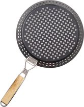 Gietijzeren grillpan, 30,5 cm, anti-aanbak, grill-wokpan, grill-wok-pannen, Bbq-grillpannen voor kookplaat met afneembare inklapbare handgreep