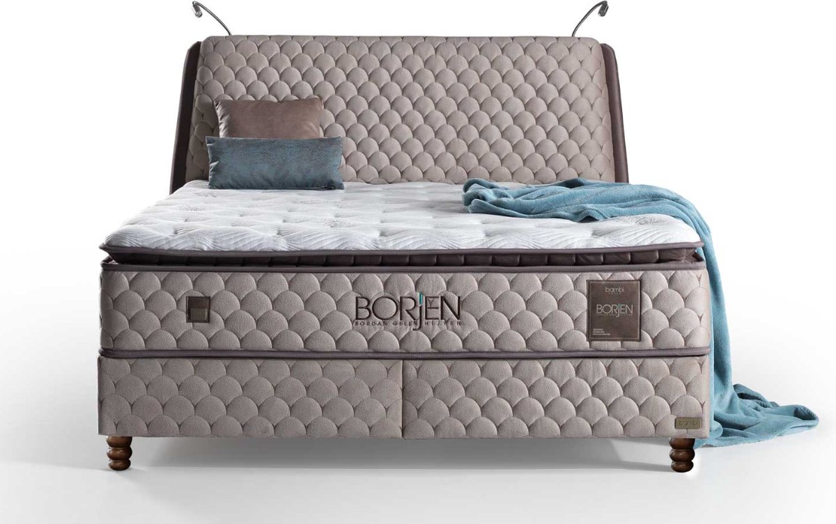 Bambi Borjen - boxspring bed met opbergruimte - boxspring 140x200 - incl. luxe matras en hoofdbord