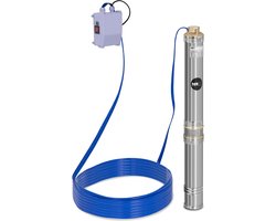Dompelpomp - 95 mm / 3,75'' - 6000 l/h - 750 W - 20 m kabel / 73,5 m opvoerhoogte - RVS - hillvert