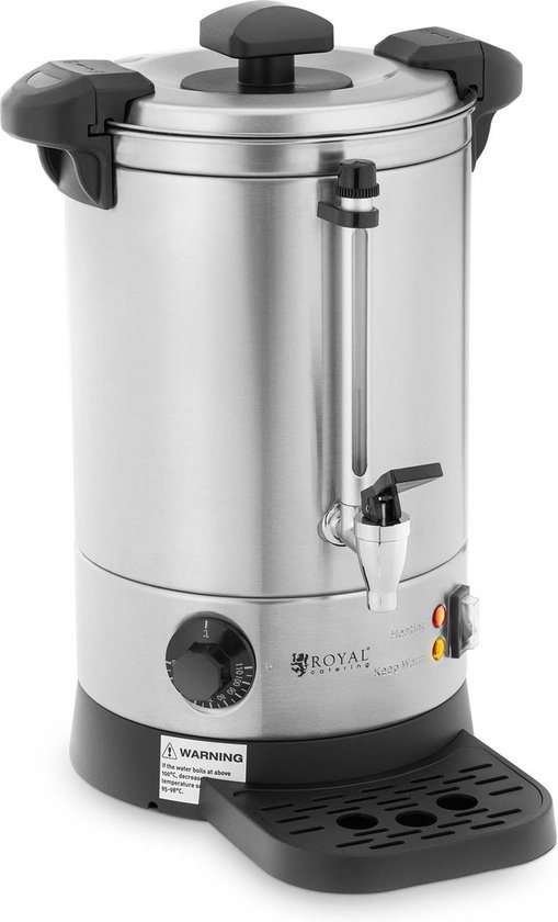 Royal Catering waterkoker - 6,1 L - 1500 W - Lekbak - Zilver