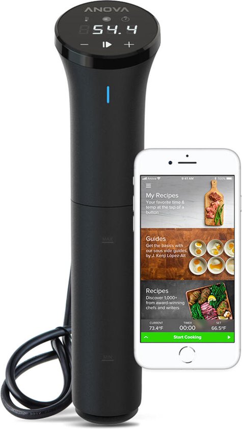 Anova Nano 3.0 WiFi Sous Vide Precisiekoker (850W) – Nauwkeurige Temp. Controle tot 0,1ºC, LCD Touch met de Anova app, 30L Capaciteit, Verwarmt tot 92ºC