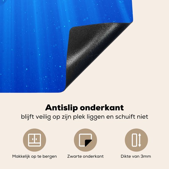 KitchenYeah® Inductie beschermer 85x52 cm - Een illustratie van een tijgerhaai in de zee - Kookplaataccessoires - Afdekplaat voor kookplaat - Inductiebeschermer - Inductiemat - Inductieplaat mat