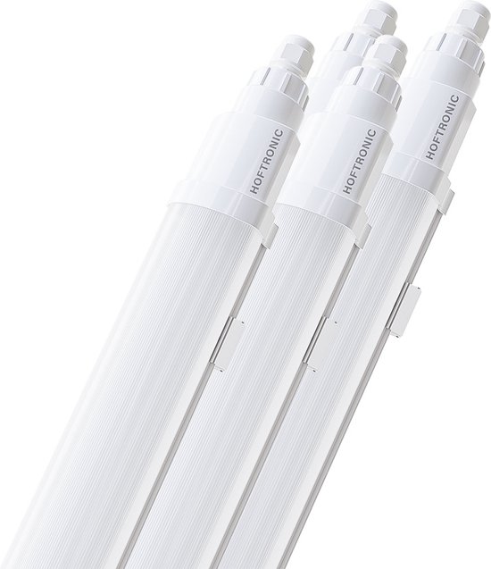 HOFTRONIC - Q-series – 4-pack LED TL armaturen 150cm – IP65 – 48W 5760lm – 120lm/W – 4000K neutraal wit – koppelbaar