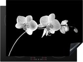 KitchenYeah® Inductie beschermer 70x52 cm - Orchidee - Bloemen - Zwart - Roze - Knoppen - Kookplaataccessoires - Afdekplaat voor kookplaat - Inductiebeschermer - Inductiemat - Inductieplaat mat