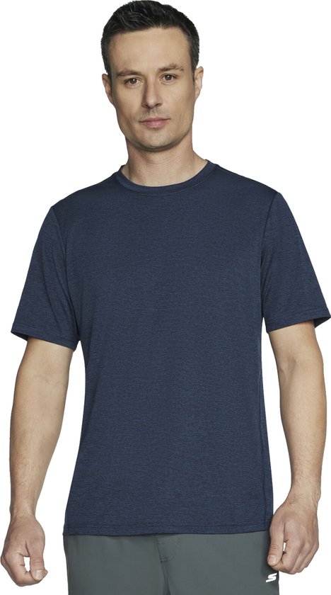 Skechers GO DRI Charge Tee TS84-NVY, Mannen, Marineblauw, T-shirt, maat: L