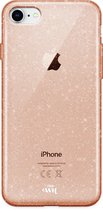xoxo Wildhearts siliconen glitter hoesje - Sparkle Away Gold - Siliconen hoesje geschikt voor iPhone 7/8/SE - Shockproof case met glitters - Goud