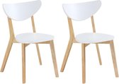 Set van 2 stoelen CARINE - Massief hevea en MDF - Wit L 48 cm x H 78 cm x D 53 cm