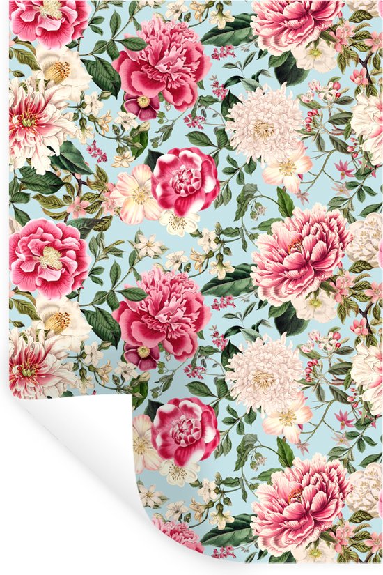 Stickers muraux - Fleurs - Couleurs - Motifs - 80x120 cm - Film Adhésif