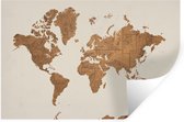 Sticker Muursticker Cartes du monde du Wereldkaart - Carte du monde d'autres cartes anciennes sur fond rose - 30x20 cm - Film adhésif autocollant - Sticker mural repositionnable