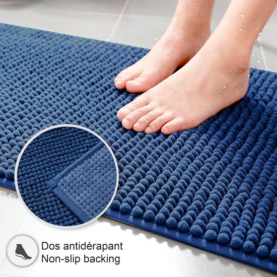 Homaxy Antislip badmat, zachte chenille microvezel badkamertapijt, absorberend, machinewasbaar
