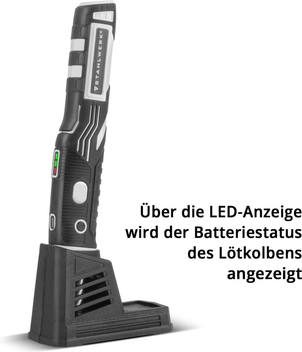 STAHLWERK accu-soldeerbout BLK-8 ST USB-soldeerapparaat | Soldeerstation | Soldeerpistool met 8 Watt vermogen en 480°C piektemperatuur voor solderen en desolderen – foto 4