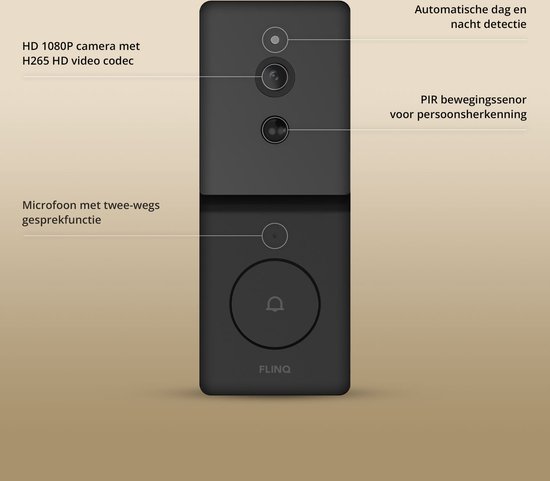 Slimme Video deurbel draadloos met Camera en Wifi - Inclusief Gong