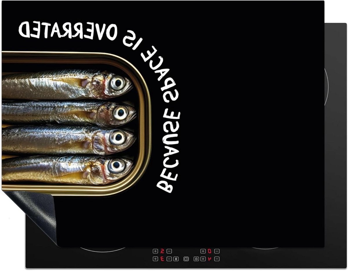 Inductie Beschermer - Kookplaat Decoratie - Keuken Werkruimte - Antislip Mat - 77x59 cm - Sardines