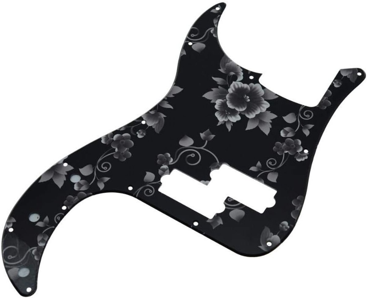 3D Geprinte Plastic Pickguard voor PB Basgitaar met Schroeven - Geschikt voor Fender - Bloemenpatroon, Scratch Plate, Accessoires