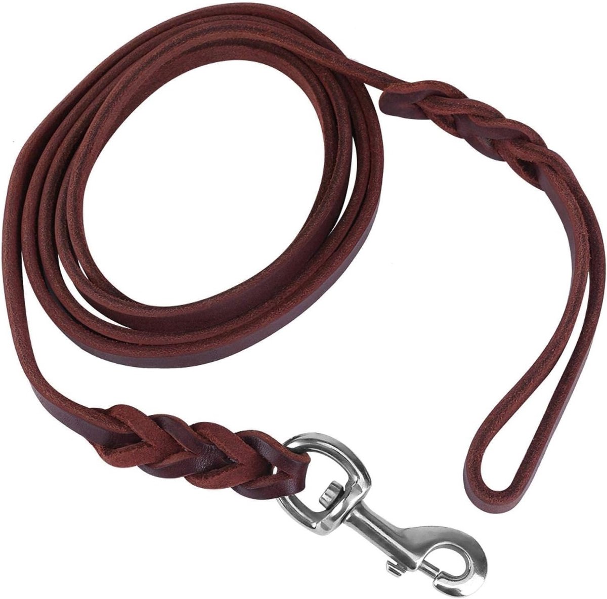 Hondenriem van Leer, Traditionele Stijl, Veiligheidslijn voor Wandelen, Hardlopen en Training van Puppies (1.6m)