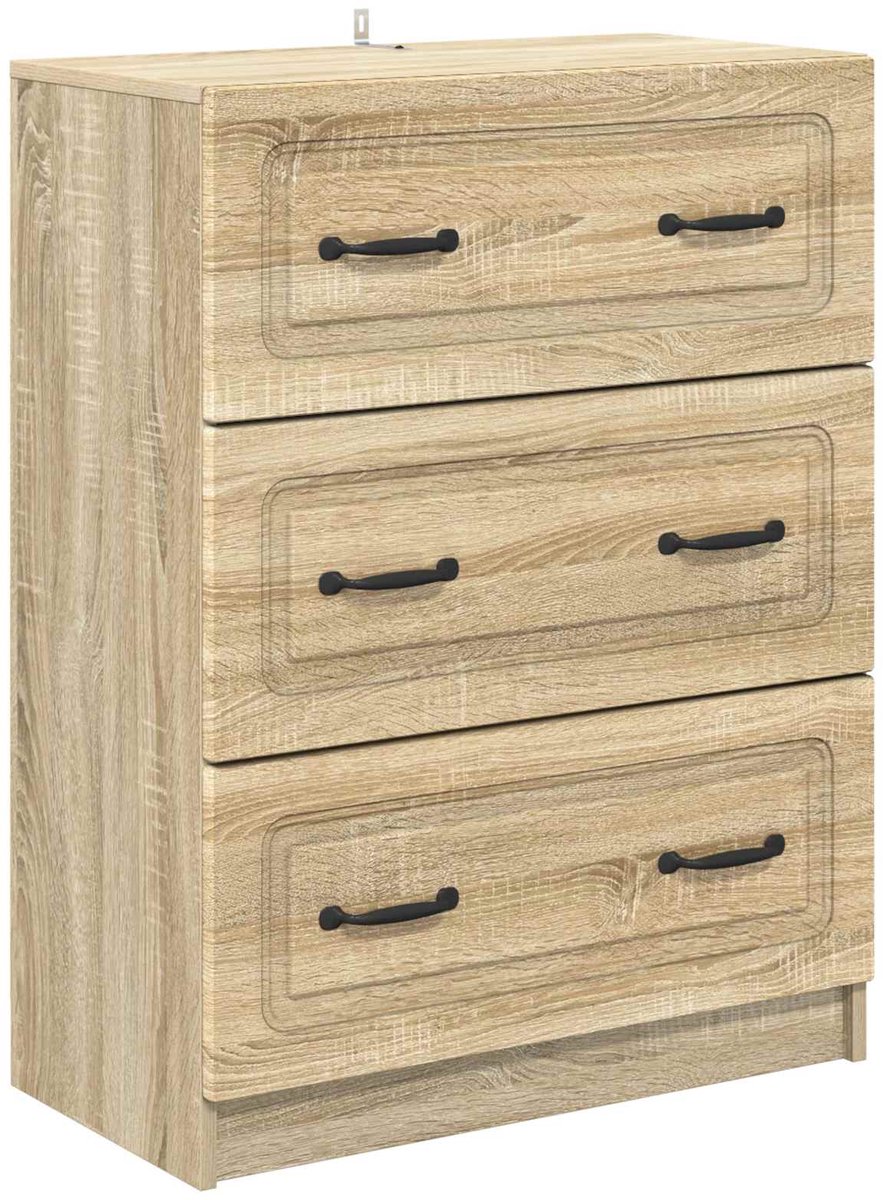 vidaXL Ladekast - 66 - x - 34,5 - x - 87 - cm - Bewerkt - hout - Sonoma - Eiken
