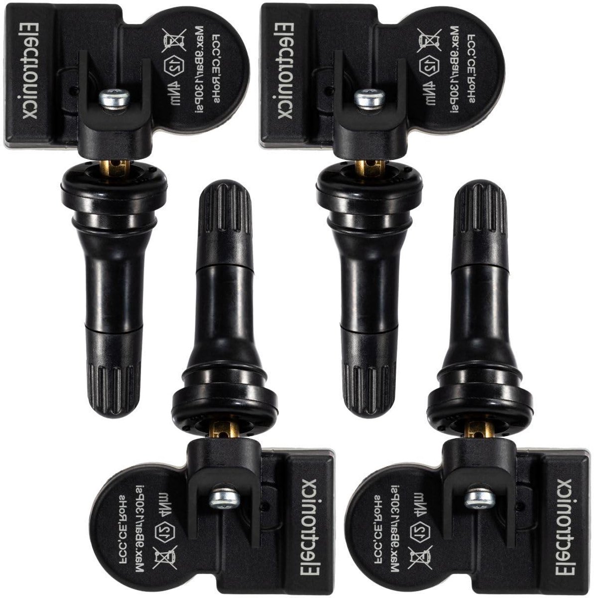 Bandenspanningssensoren 4 stuks - TPMS sensoren RDKS - Veiligheid auto - Voorgeprogrammeerd - 433 MHz - Zwart