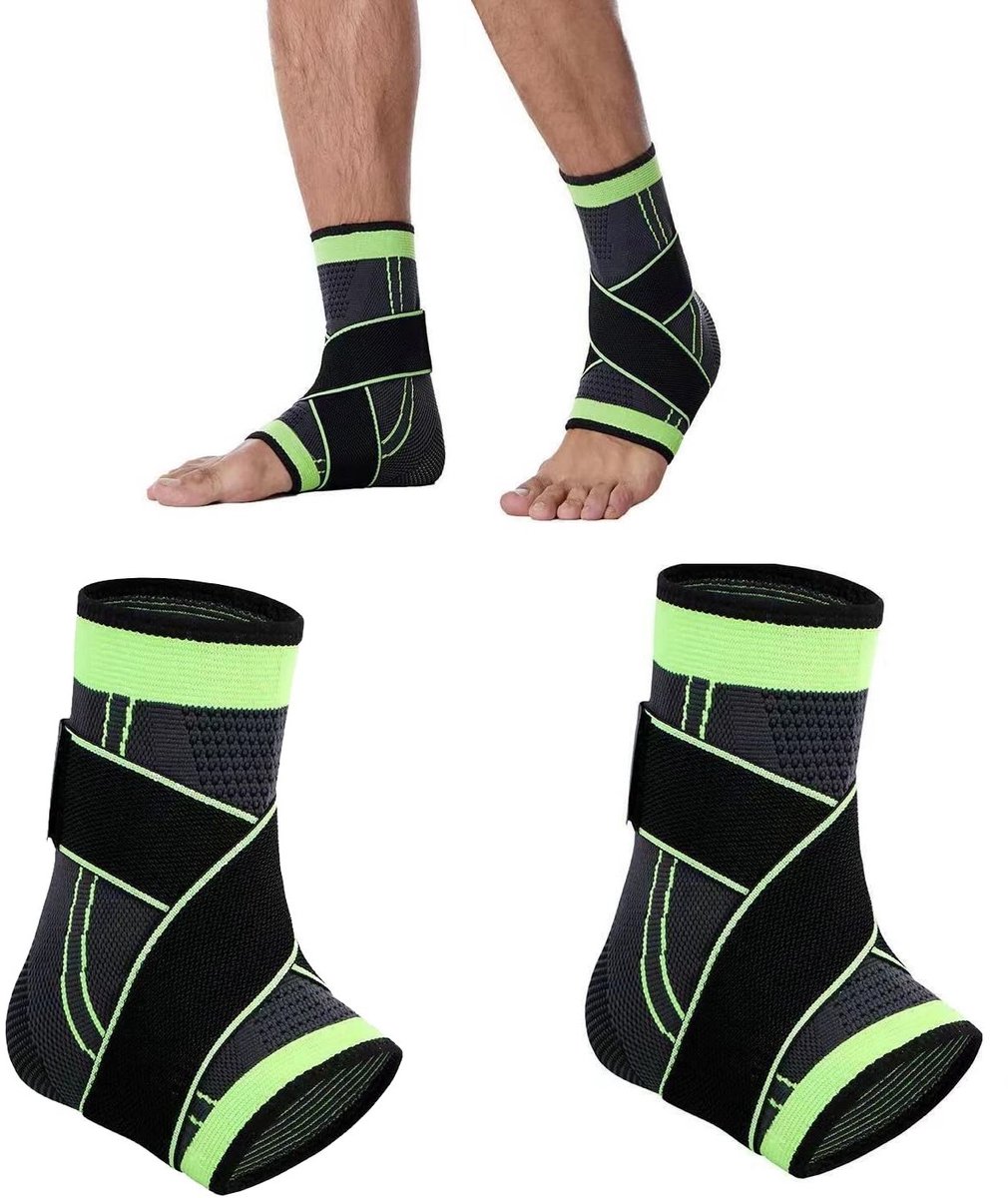 Set van 2 Enkelsteunen, Sportieve Enkelbanden, Compressiebanden voor Enkels, Bescherming bij Sportblessures en Plantar Fasciitis, Ideaal voor Actieve Levensstijl