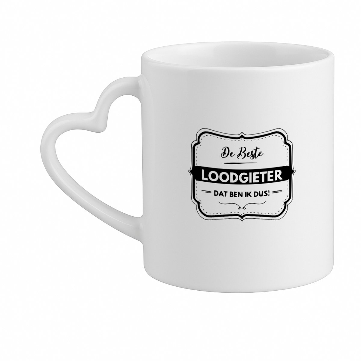 Hacebo® - De beste loodgieter dat ben ik dus koffiebeker met hart oor wit - Loodgieter - Vrienden familie - thee mok - koffie beker - Collega - Cadeau - koffiemok - 330 ML